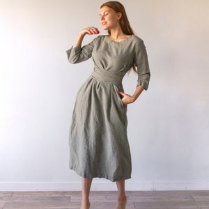 LONG SLEEVE DRESS,  long dress, vintage long dresses, long dresses, 100% linen, long dress for woman, long dresses for women, plus size