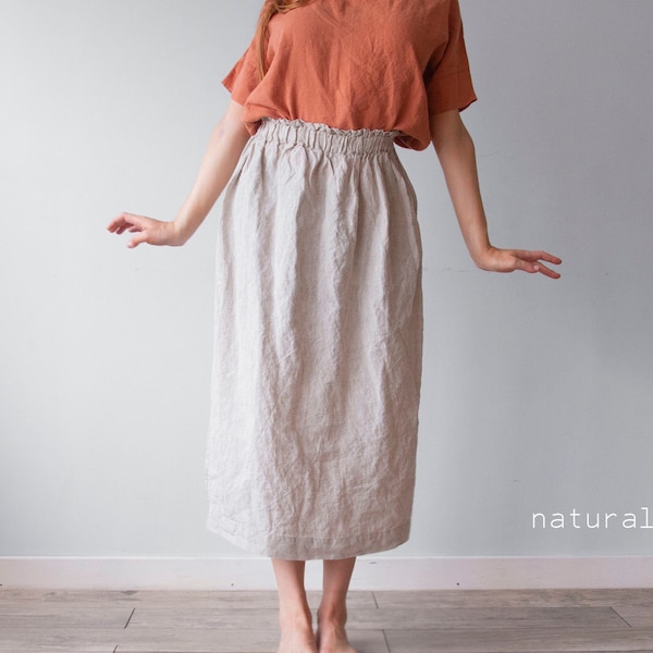 MIDI SKIRTS, no pocket midi skirt, LINEN, midi skirt no pockets, plus size midi skirt, gray midi skirt, midi skirts for women, linen skirt