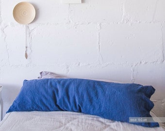 Linen Body Pillow Cover: Handmade Long Pillowcase with Flange