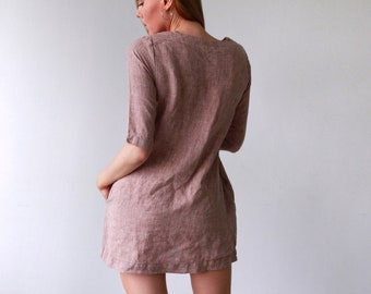 linen short frock designs