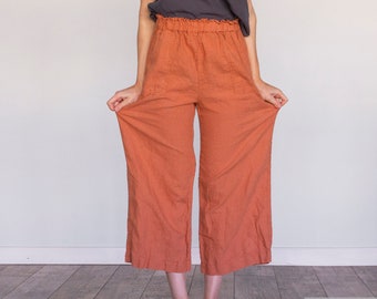 LEINENHOSE / Leinen Culottes Leinen Kleidung / Leinen Frau Kleidung / Leinen Hose für Frau / Leinen Hose für Frau / Pyjama Set Frau Geschenk