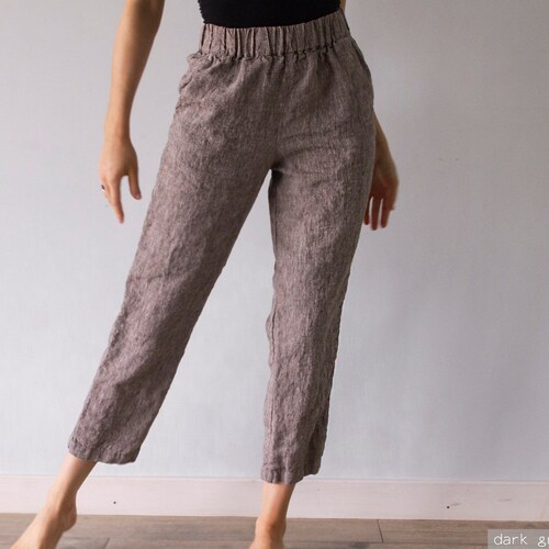 LINEN TROUSERS Linen Pants Plus Size 