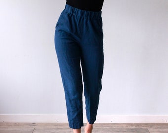 PANTALON, pantalon classique, pantalon en lin, pantalon large, pantalon de pyjama, pantalon grande taille pour femme, pantalon droit, lin pour femme, Len.Ok