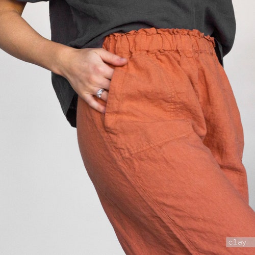 BOHO PANTS WOMEN, women pants, linen pants, washed linen, harem pants, loose linen pants, linen trousers, soft linen pants, linen harem pant