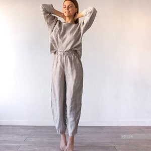 PAJAMAS FOR WOMEN includs linen shirt and harem pants, womens pajamas, plus size pajama