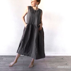 OVERSIZED DRESS Oversized Shirt Dress Black Midi Dress 100% - Etsy