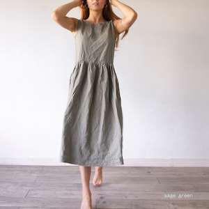 Linen Midi Shirt Dress Made in Italy in Assorted Colours One Size