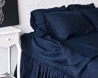 Linen SHEET FLAT, bed sheet, Queen sheet, King sheets, or Twin size sheet. Natural color linen bedding Pre washed handmade by Lenoklinen