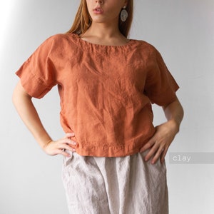 MAGLIETTA IN LINO 100% lino, maglietta in lino da donna, camicetta in lino, manica larga, top largo in lino, maglietta in lino da donna, maglietta da donna