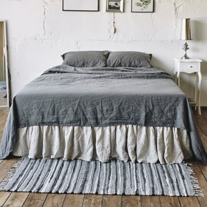 Bedding set 100% linen , 4pcs soft linen sheet set SLIP , bed sheet European bedding set Queen sheet set Double California Twin King image 8