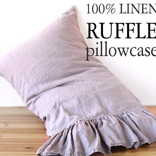 Pink Linen Pillowcase With Ties 100 Linen Pillow Sham Etsy