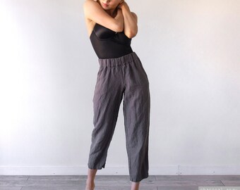 Classic Washed Women Linen Trousers NICE Linen Pants Loose Fit Linen Pants for Women