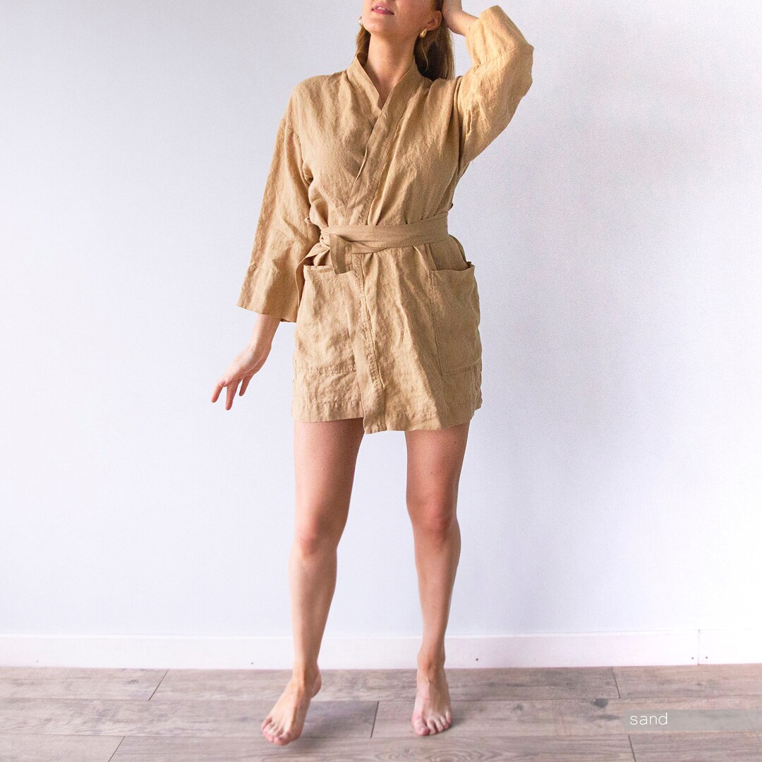WEDDING BATH ROBES, 100% Linen, Bath Robe Women, Set of Robes, White ...