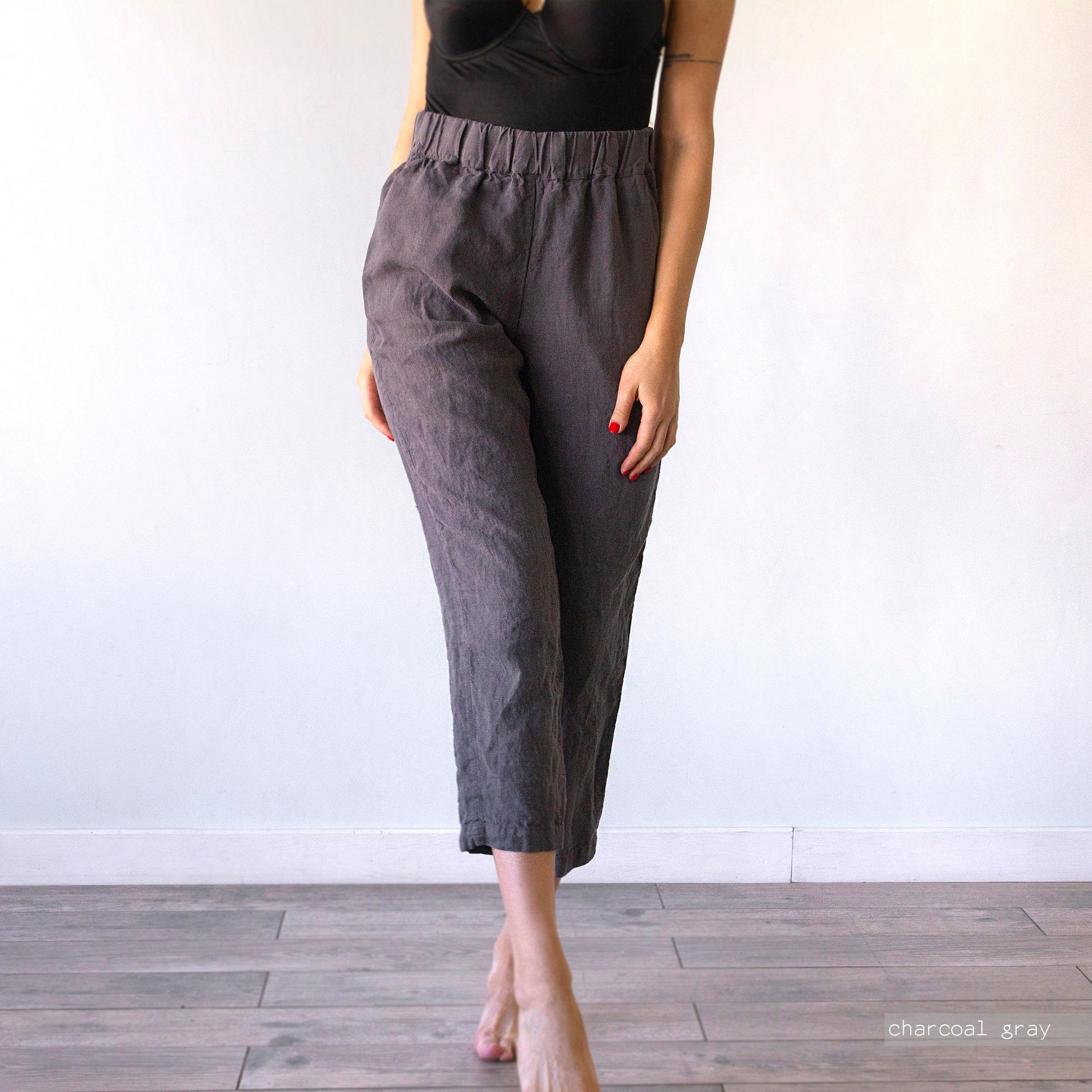 LINEN TROUSERS Womens High Waisted Trousers High Rise - Etsy UK