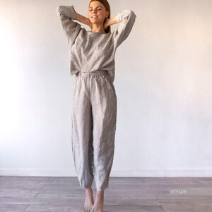 Linen Harem Pants: Unisex Baggy Yoga Pants image 6