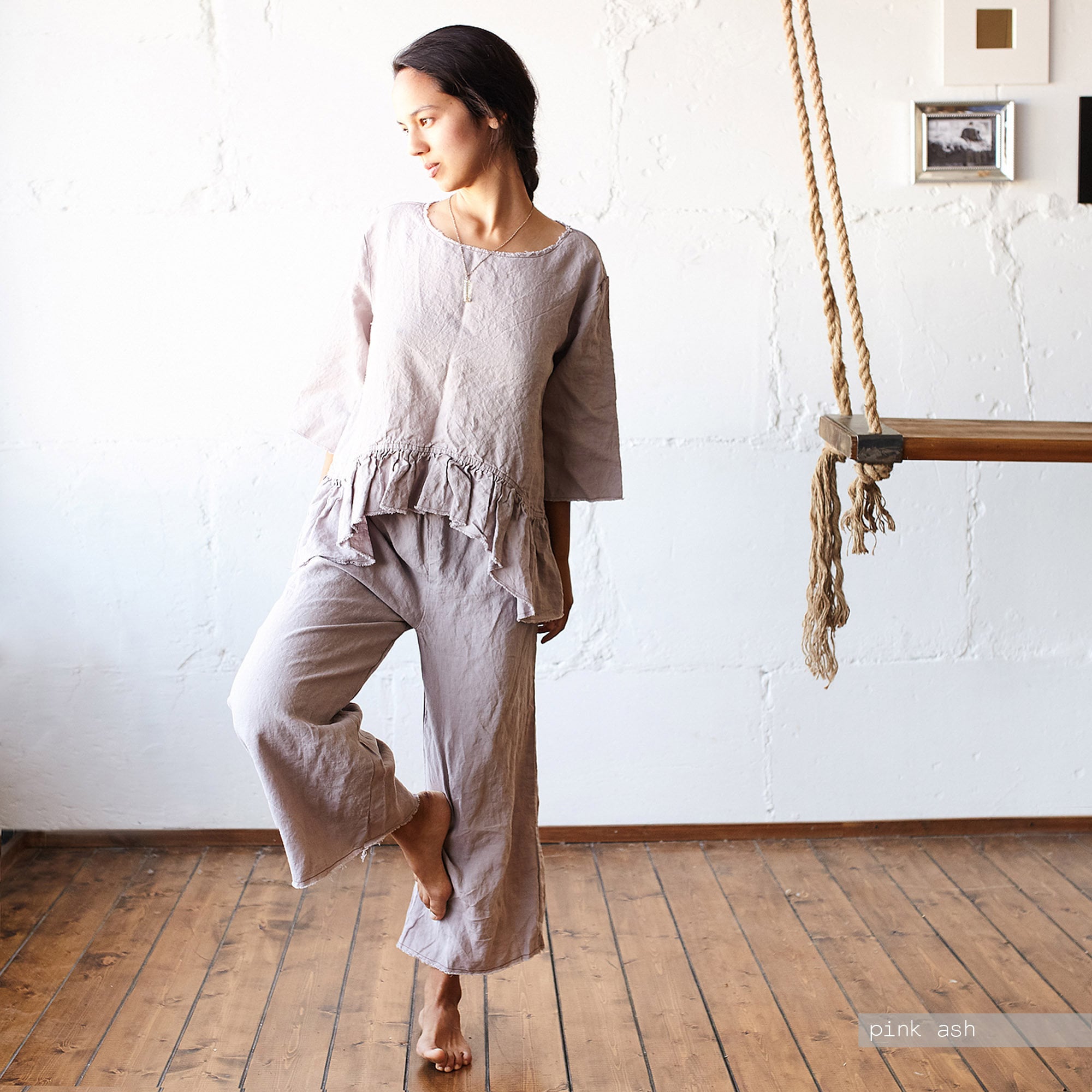 Linen PAJAMA SET Woman / Linen Pajama Set Linen Top/ Pyjama Etsy
