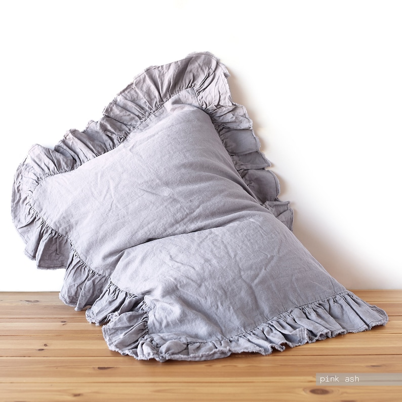 LenokLINENcom Ruffled Linen Pillow Sham - Thumbnail 5