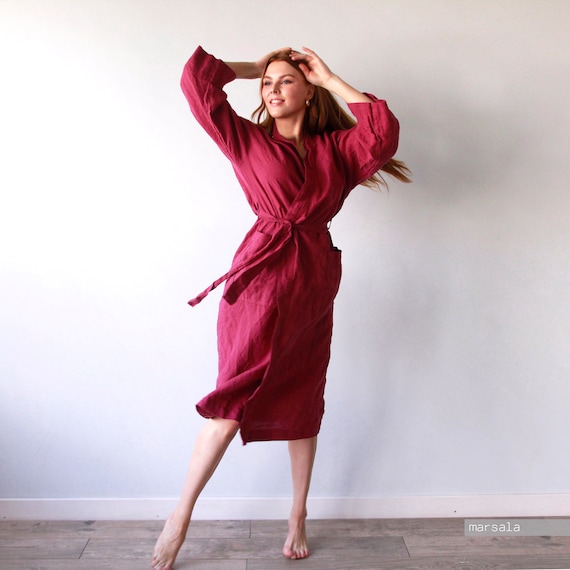 plus size linen wrap dress