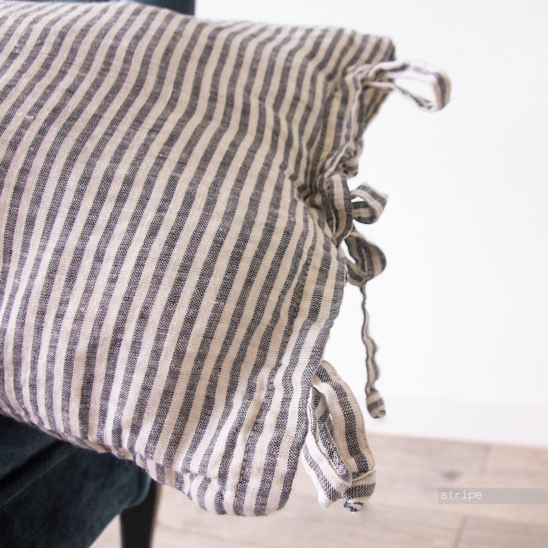 Linen Pillowcase with Ties: Stonewashed Organic Linen, Envelope Closure image 4