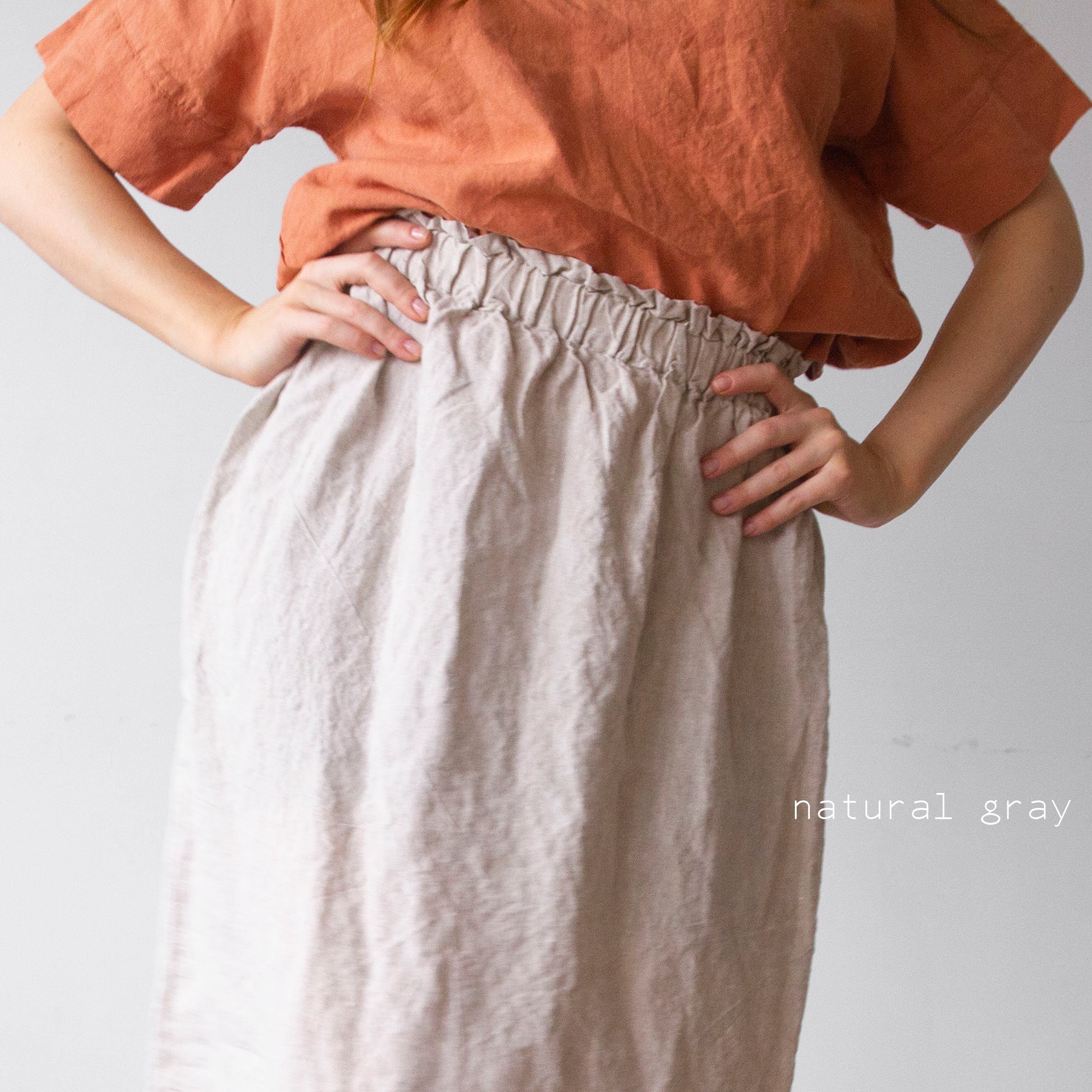 MIDI SKIRTS, No Pocket Midi Skirt, LINEN, Midi Skirt No