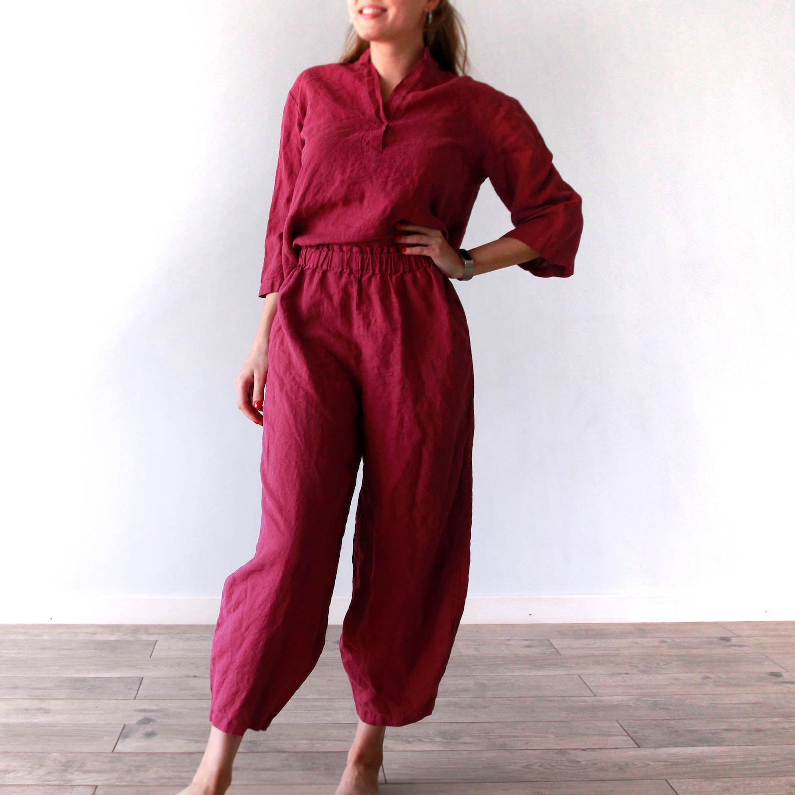 PLUS SIZE LINEN Pants Linen Pants for Women Grey Linen Etsy