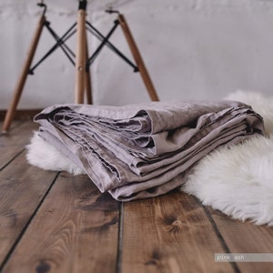 Linen SHEET FLAT, bed sheet, Queen sheet, King sheets, or Twin size sheet. Natural color linen bedding Pre washed handmade by Lenoklinen image 9