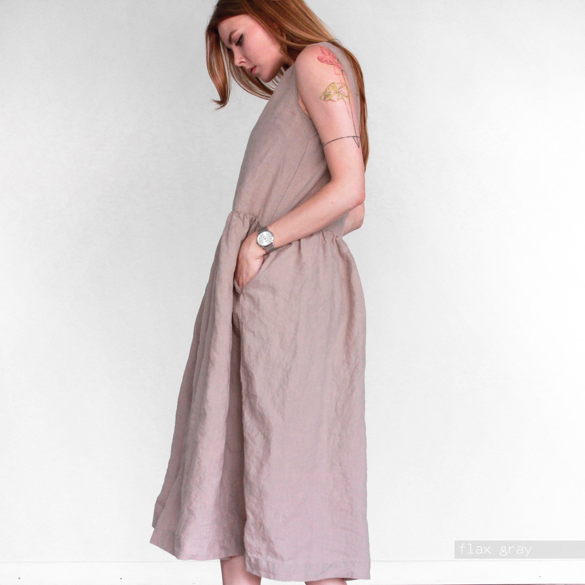 mid length linen dresses