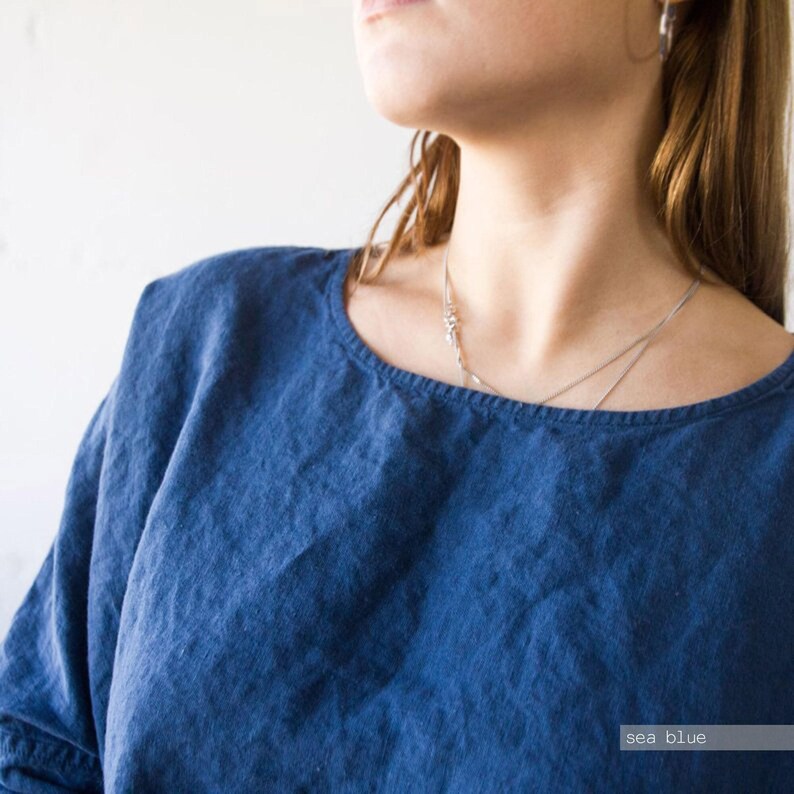 Oversized Linen Top: Women's Relaxed Fit with Pocket image 8