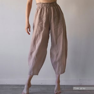 Linen Harem Pants: Unisex Baggy Yoga Pants image 5