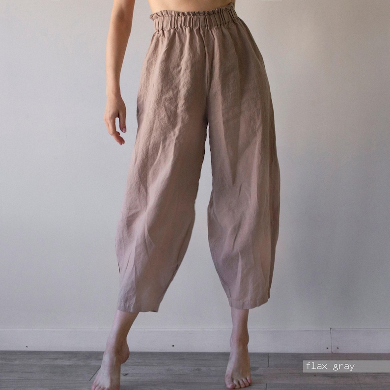 Linen Harem Pants: Unisex Baggy Yoga Pants image 5