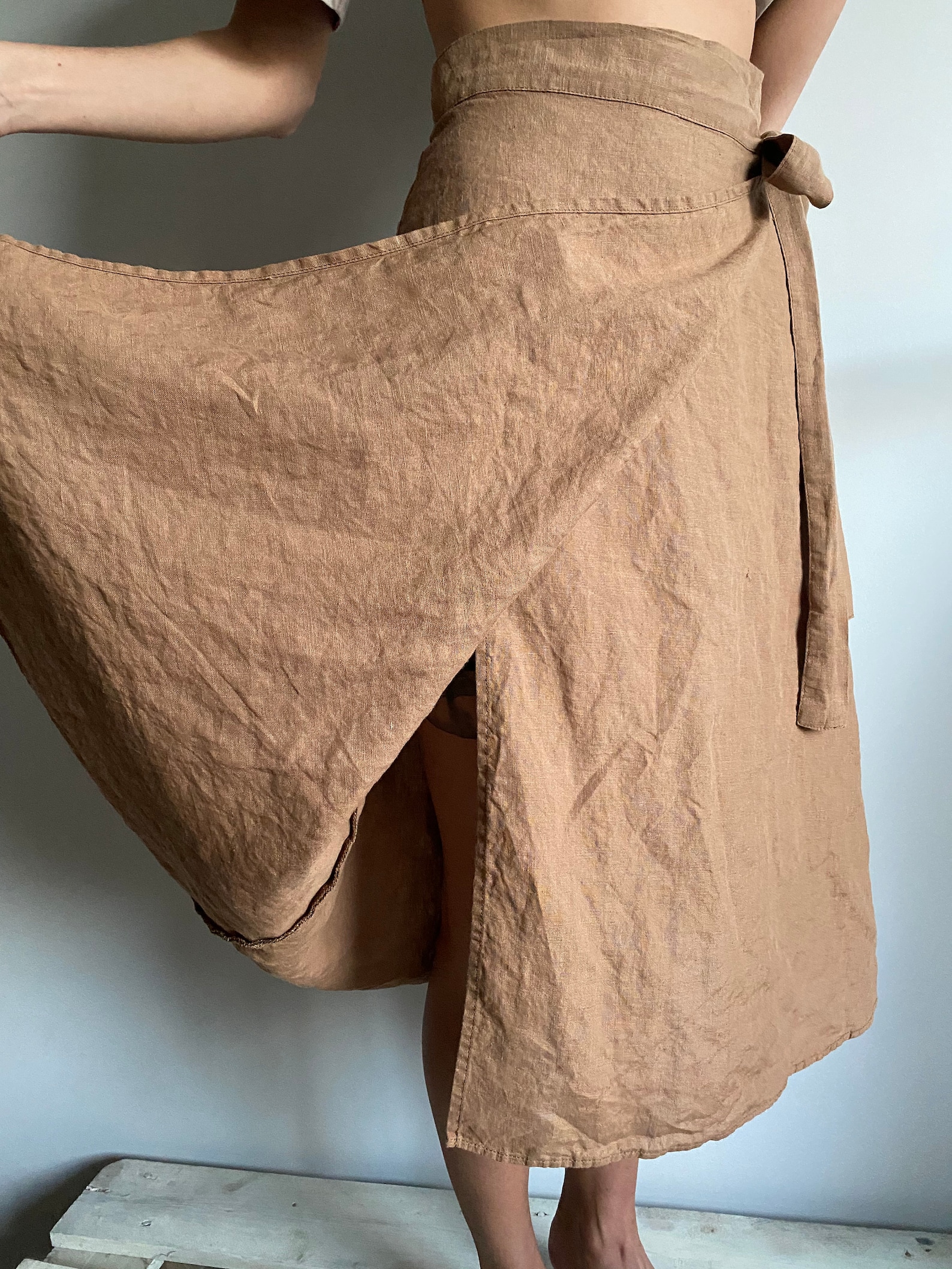 Linen Wrap Skirt High Waisted Skirt Natural Linen Skirt for Etsy