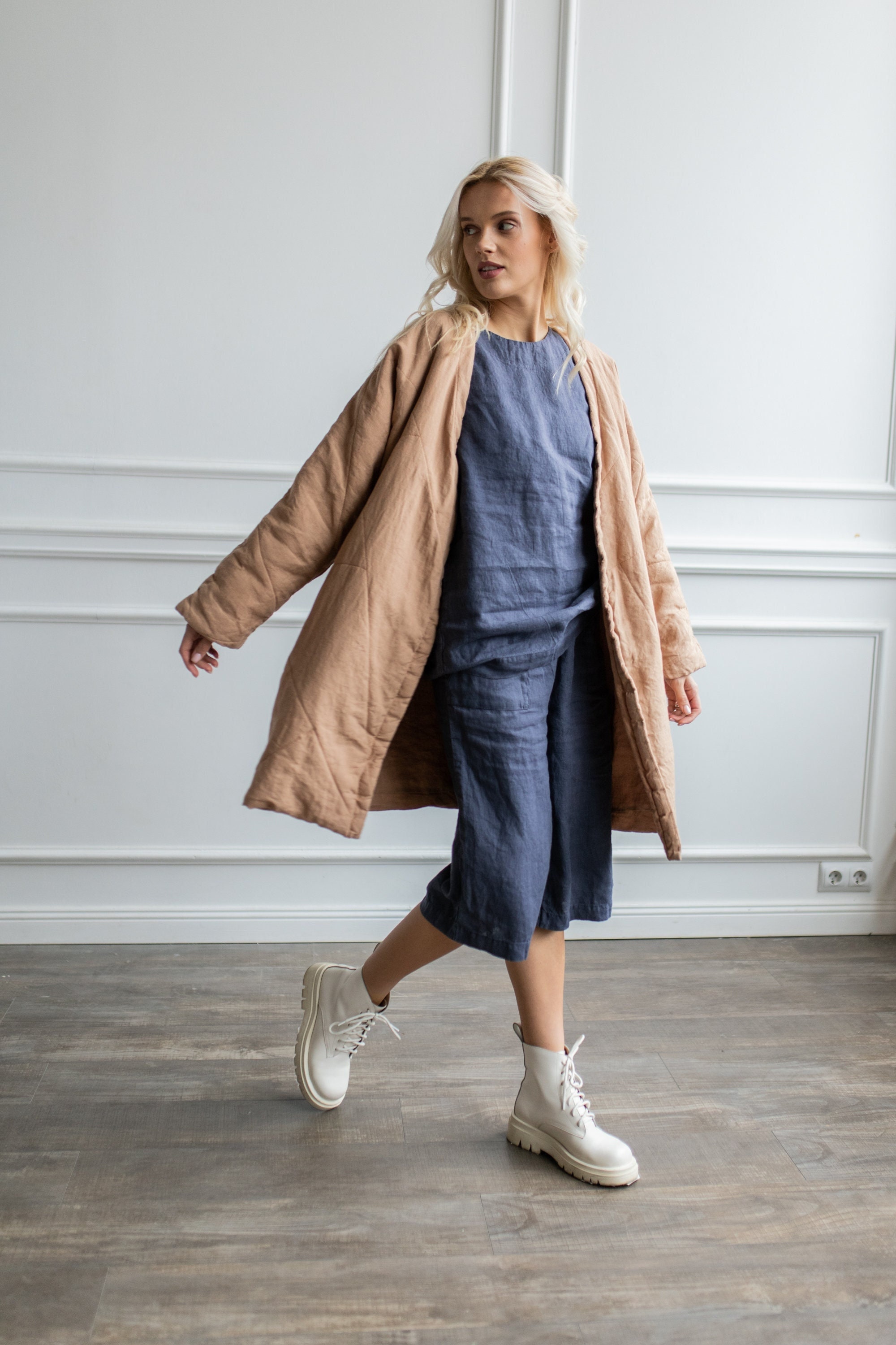 Linen Cotton Coat - Etsy