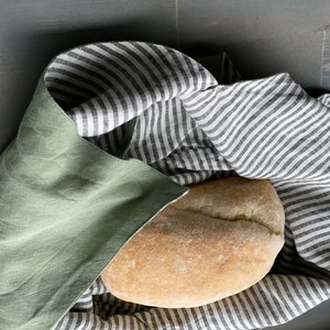 Linen Lunch Bag, linen japanese bag, natural bread bag, linen bento bag has base 8, 10 or 12 in 31 colors image 9