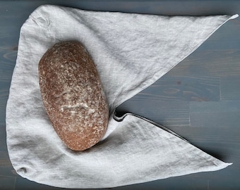 Linen Bread Bag: Natural Reusable Kitchen Storage