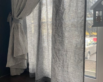 100% Linen curtains two-sided, CUSTOM size,  kitchen curtains, bedroom curtains and living room curtains