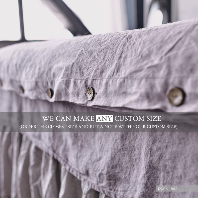 DUVET COVER linen / CUSTOM sizes / quilt 100% linen bedding set / tour de lit duvet cover / king twin queen / stonewashed linen quilt LenOk image 6
