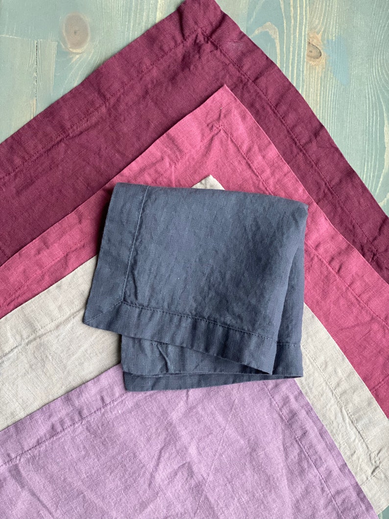 Washed Linen Napkins Rustic Linen Napkin Cloth Linen Set of Etsy