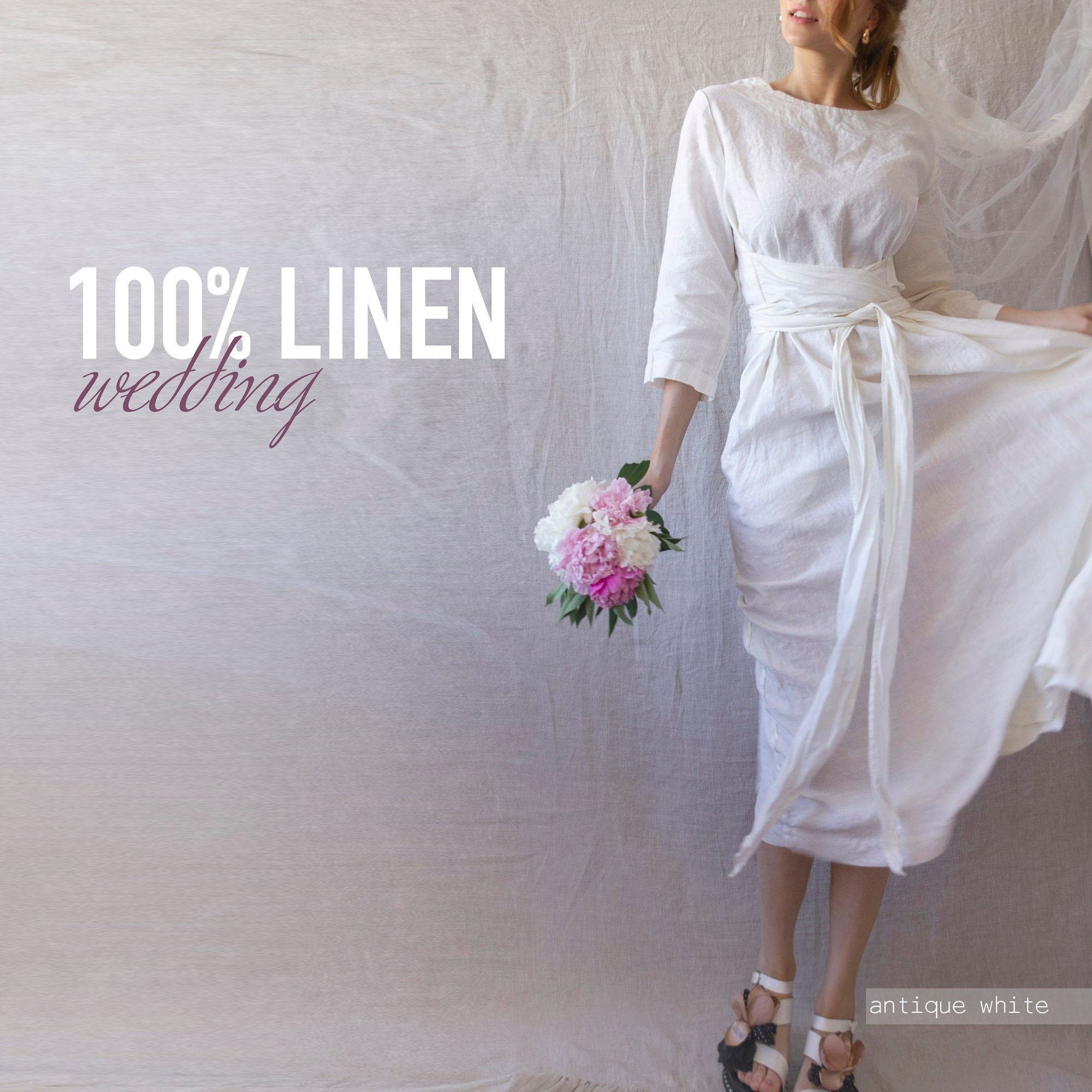 WHITE Maxi DRESS LINEN Wedding Dress ...