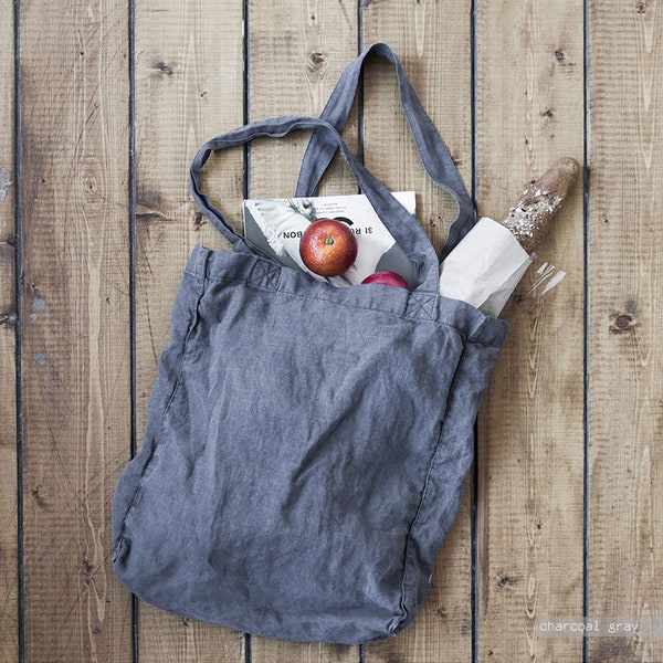 Linen TOTE BAG small , Linen bag shoulder bag , tote bag canvas linen bag vintage bag , eco bag , street bag