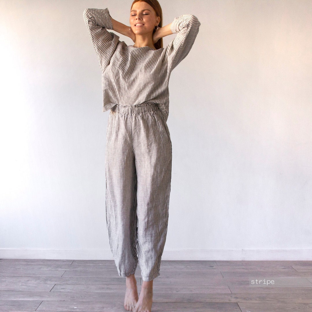 PAJAMAS FOR WOMEN Includs Linen Shirt and Harem Pants Womens