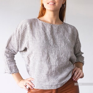 LOOSE TOP, maternity top, linen clothing women, loose linen top, stonewashed linen, women top, linen sleepwear,womens top, womans top Len.Ok