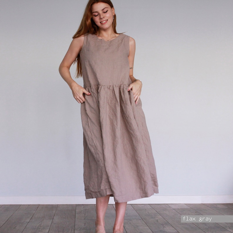 OVERSIZED DRESS loose oversized dress, wide maternity dress, 100% linen, loose summer dress, long summer dress, long wide dress, Len.Ok image 8