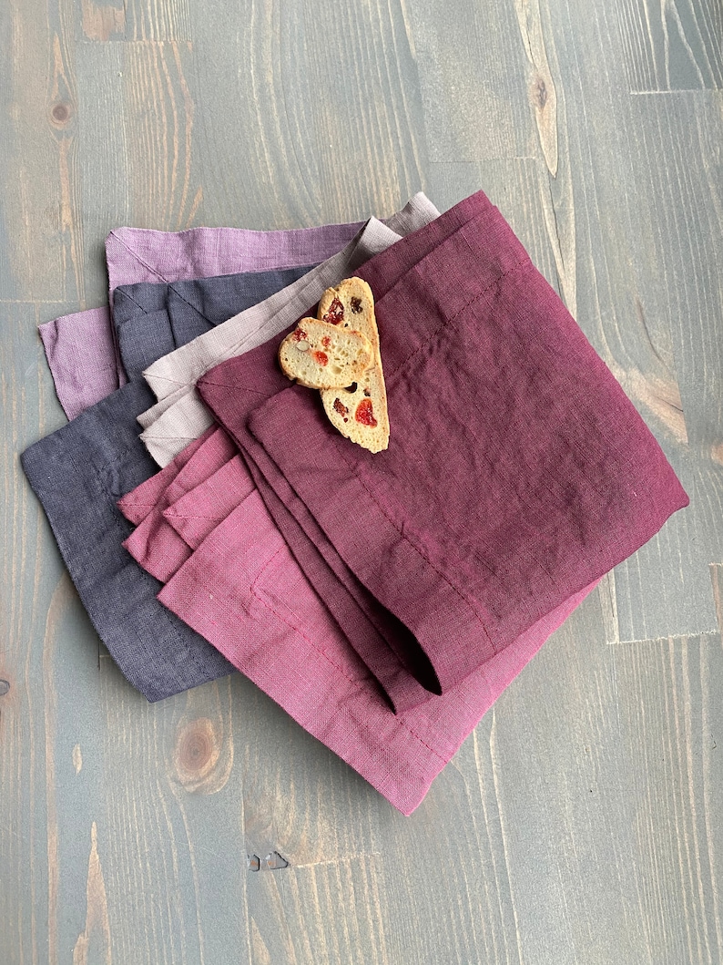 Washed Linen Napkins Rustic Linen Napkin Cloth Linen Set of Etsy