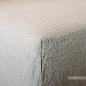 Linen FITTED SHEET in Queen, King fitted sheet Linen bedding by Lenoklinen stonewashed and soft. Twin Queen Double Full image 6