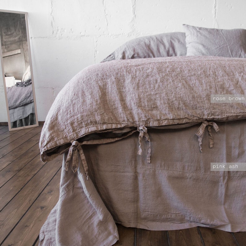 DUVET COVER queen, TIES duvet cover king, linen duvet cover , 100