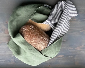 Linen Lunch Bag, linen japanese bag, natural bread bag, linen bento bag has base 8", 10" or 12" in 31 colors