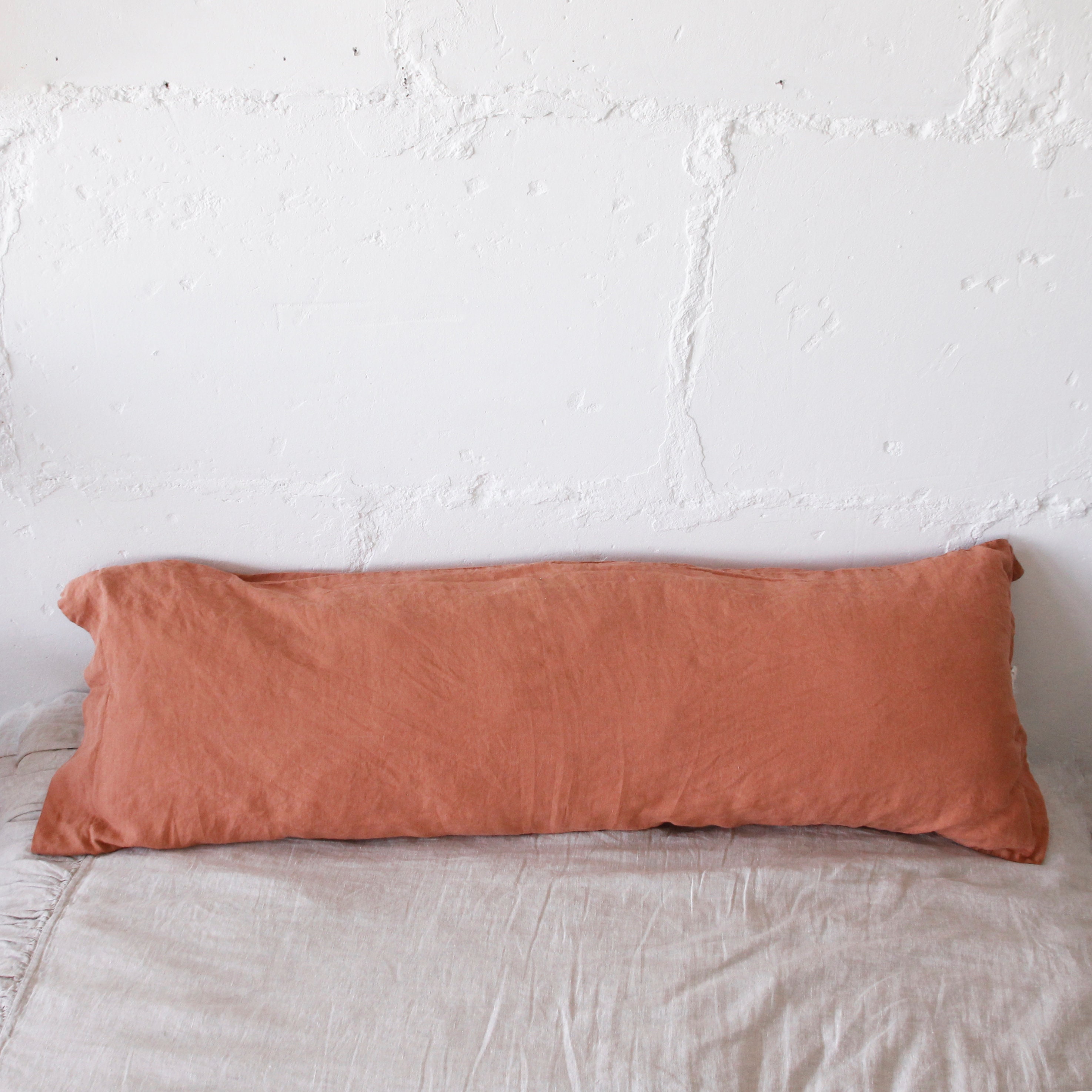 LONG BODY PILLOW washed linen bedding body pillow farmhouse Etsy