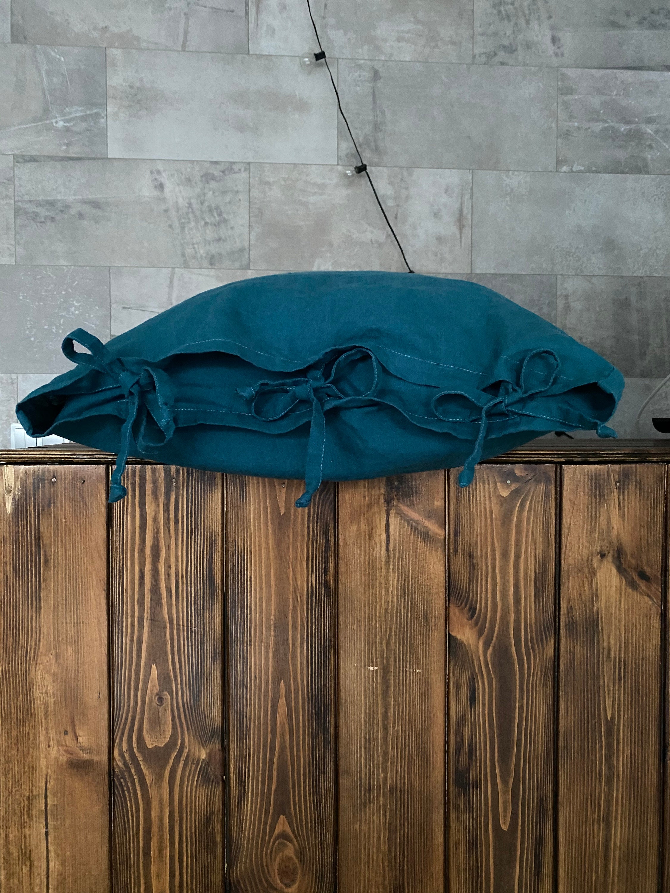 Linen PILLOW CASE With Ties Pillow Cases 16x16 Pillow Cases Etsy