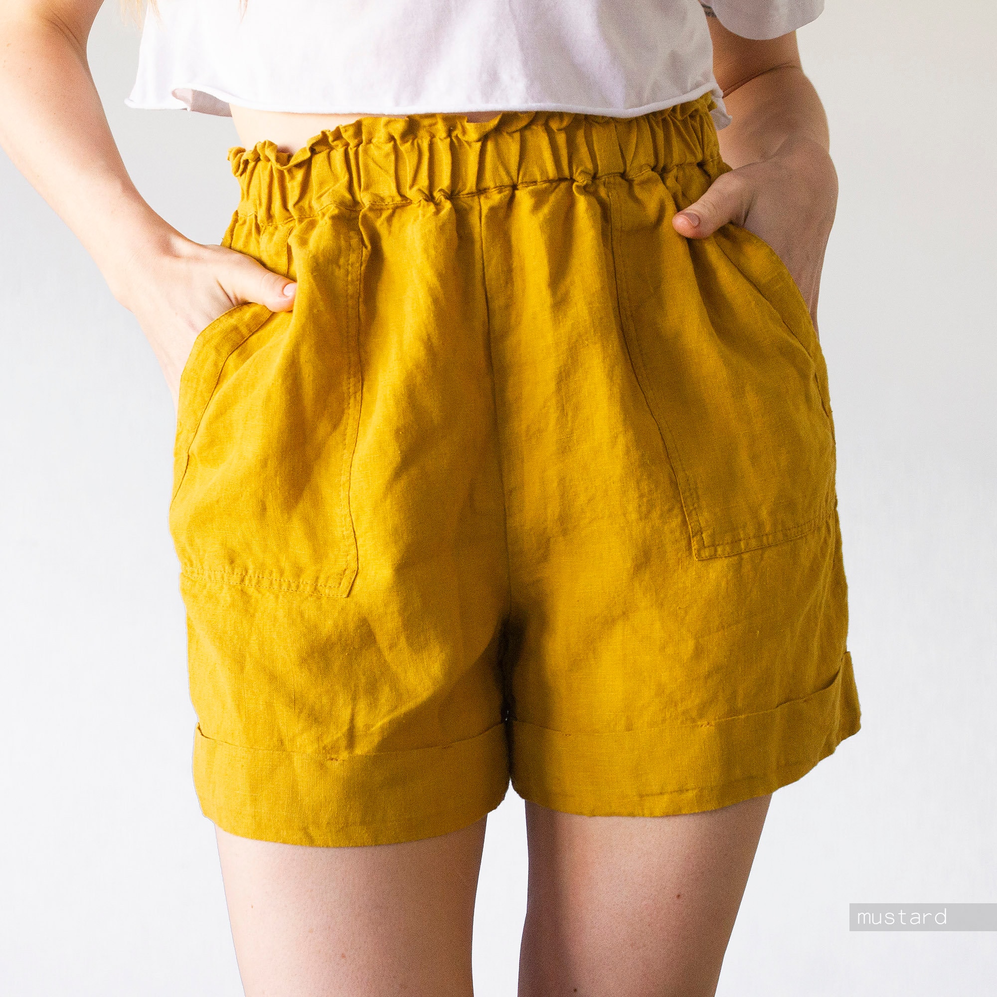 Plus size linen clearance shorts