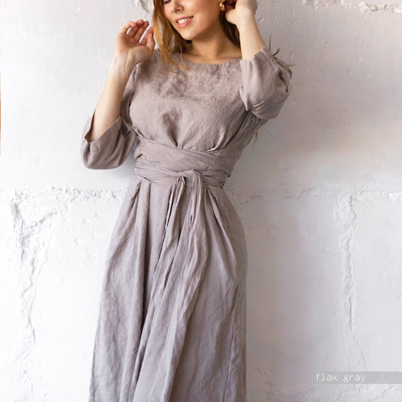 black linen dress with pockets